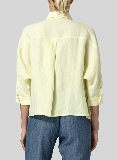 Linen Collar Boxy Top