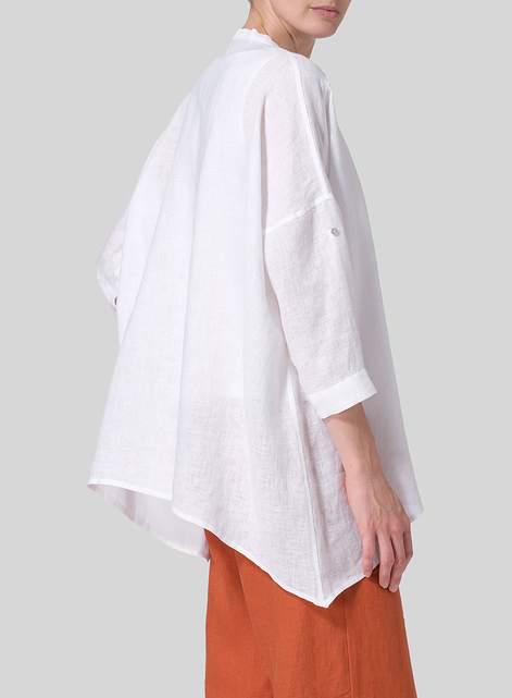 Linen Loose Delicate Deep V-neck Overtop