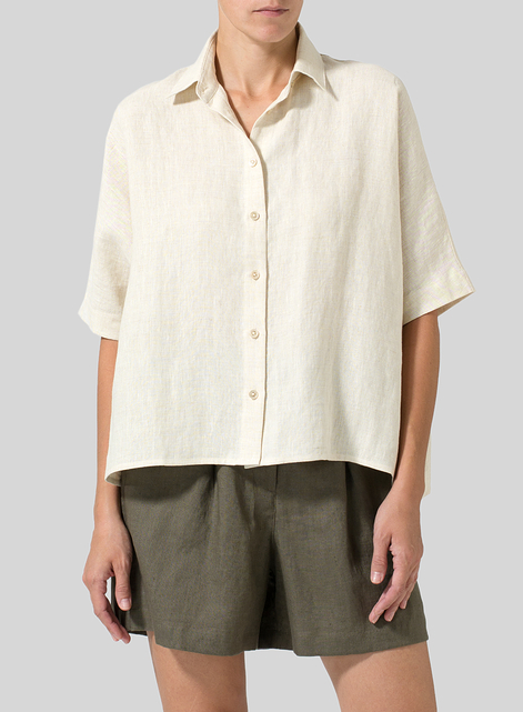 Linen Boxy Sleeves Shirt