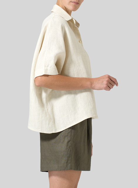 Linen Boxy Sleeves Shirt