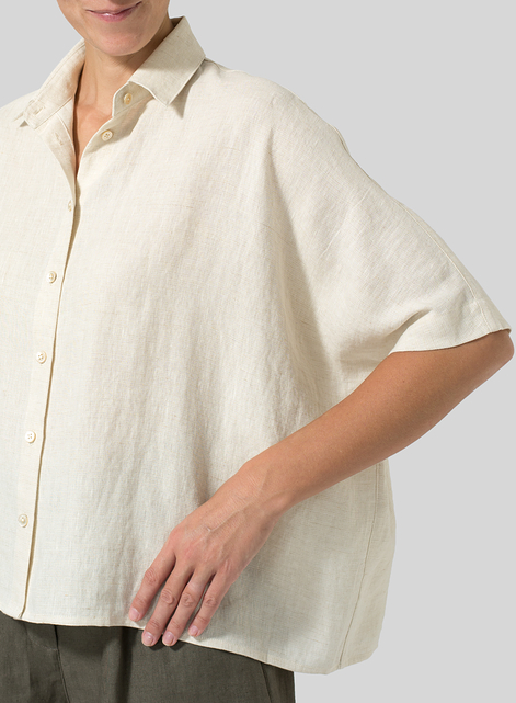 Linen Boxy Sleeves Shirt