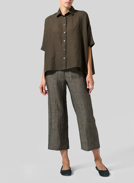 Linen Boxy Sleeves Shirt