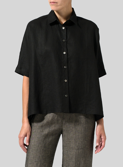 Linen Boxy Sleeves Shirt