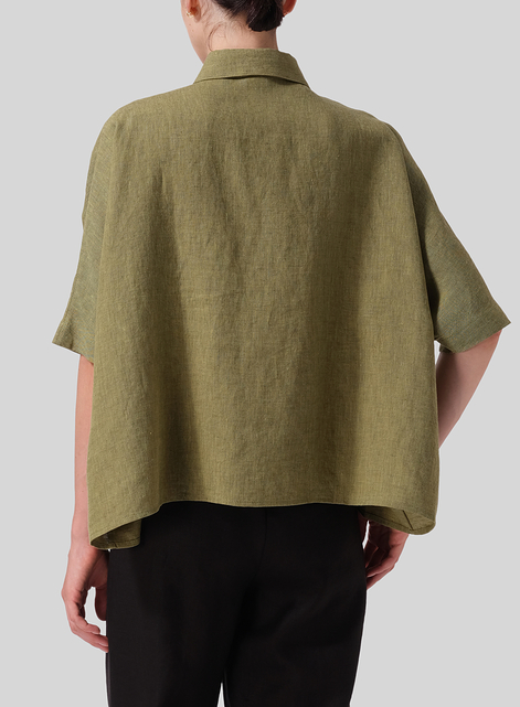 Linen Boxy Sleeves Shirt