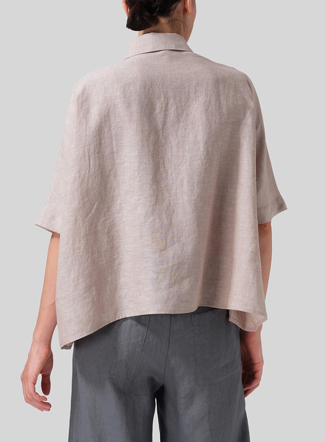 Linen Boxy Sleeves Shirt