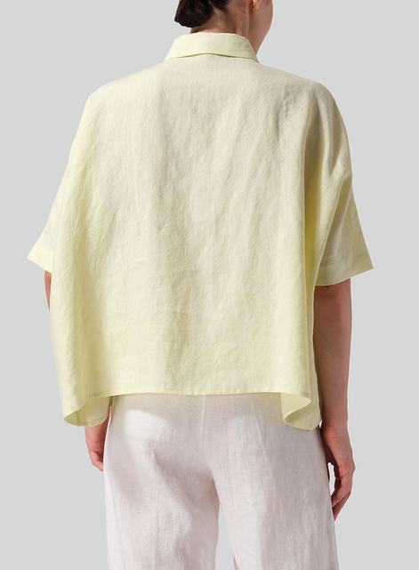 Linen Boxy Sleeves Shirt