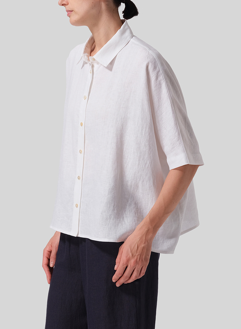 Linen Boxy Sleeves Shirt