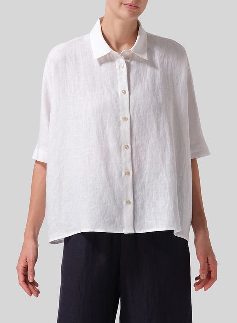 Linen Boxy Sleeves Shirt