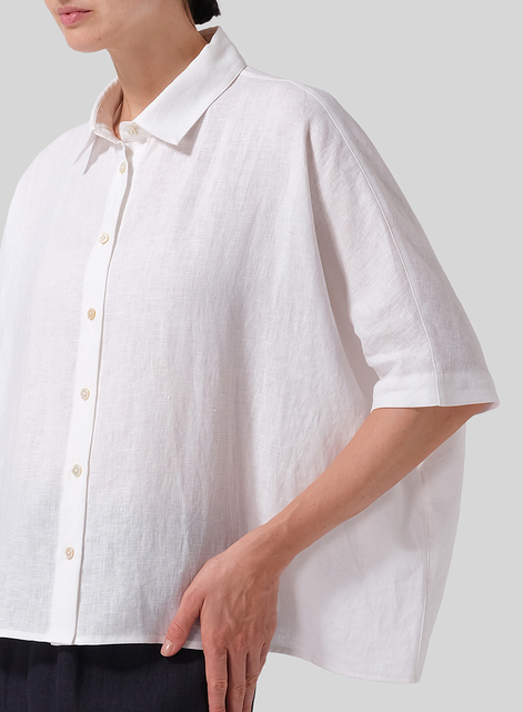 Linen Boxy Sleeves Shirt