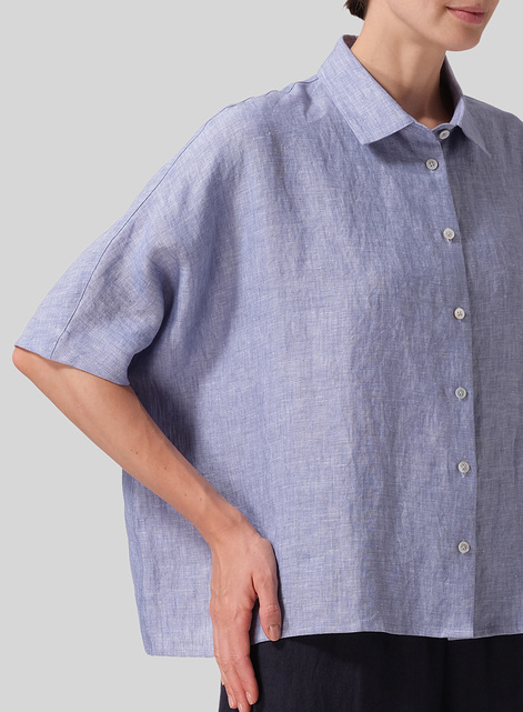 Linen Boxy Sleeves Shirt