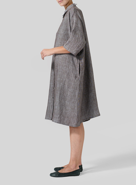 Linen Classic Collar Oversized Tunic