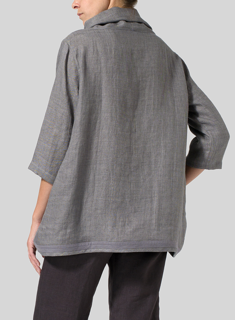 Linen Cowl Neck Top