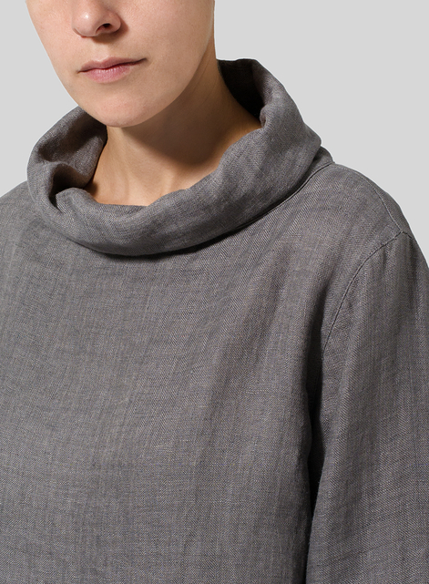 Linen Cowl Neck Top