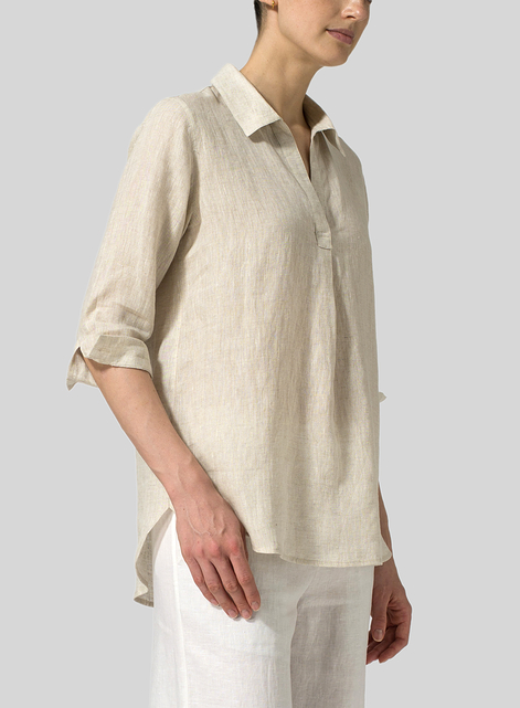 Linen Classic Collar Shirt