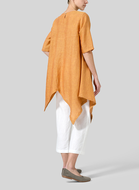 Linen Asymmetrical Hem Tunic