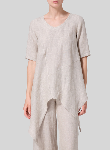 Linen Asymmetrical Hem Tunic