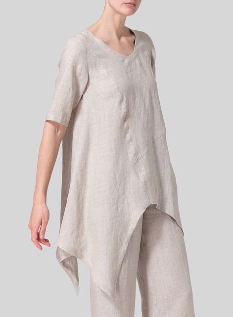 Linen Asymmetrical Hem Tunic