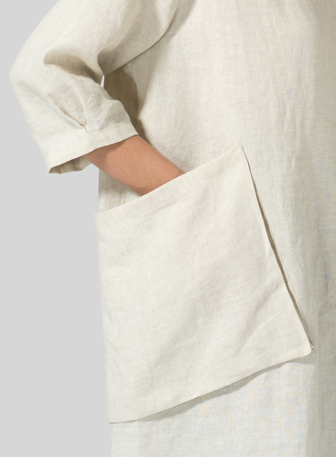 Linen Cowl Neck Oversized Tunic