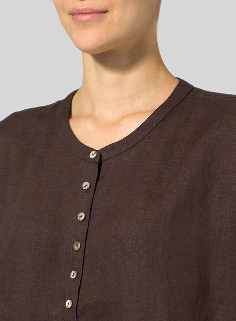 Linen Cap Sleeves Lightweight Top