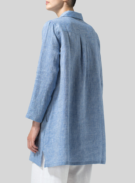 Linen L/Sleeves V-Neck Tunic