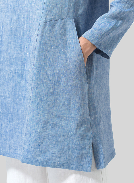 Linen L/Sleeves V-Neck Tunic