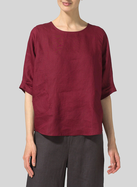 Linen Half Sleeves Top