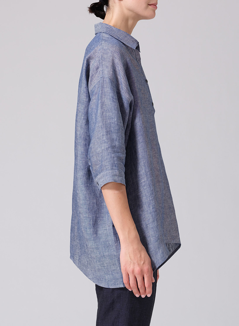 Linen Oversized Straight-Cut Shirt