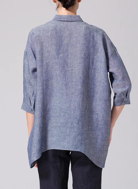 Linen Oversized Straight-Cut Shirt