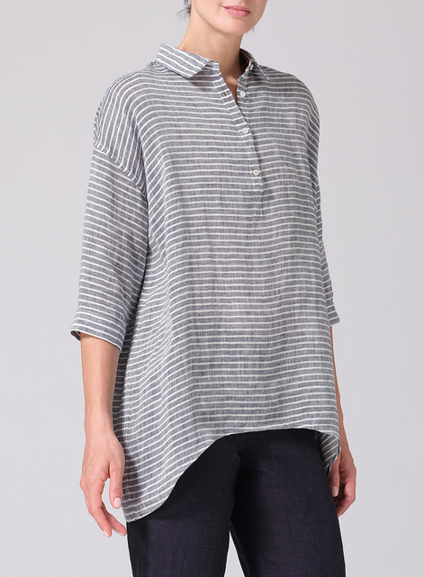 Linen Oversized Straight-Cut Shirt