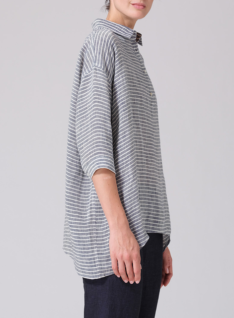 Linen Oversized Straight-Cut Shirt