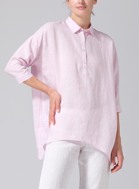 Linen Oversized Straight-Cut Shirt