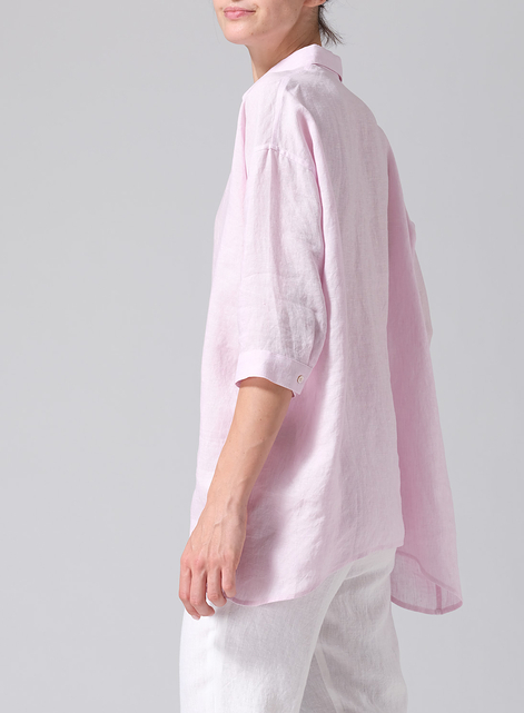 Linen Oversized Straight-Cut Shirt