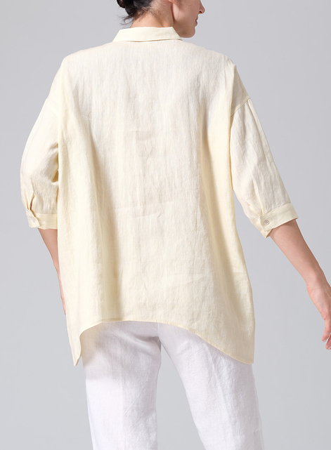 Linen Oversized Straight-Cut Shirt