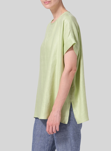 Linen Dolman Sleeves Relaxed Fit Top