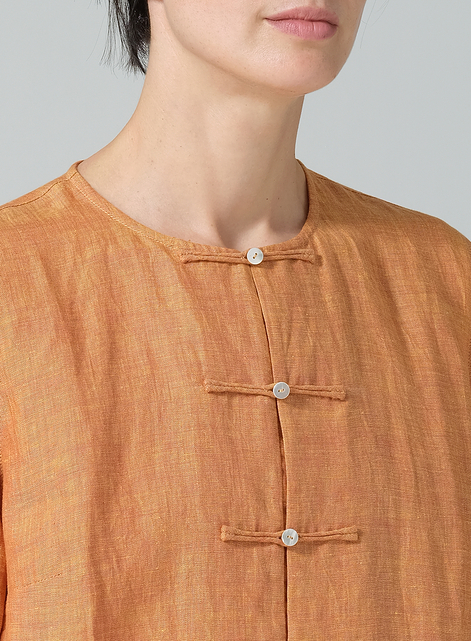 Linen Straight Cut Chinese Button Knots Tunic