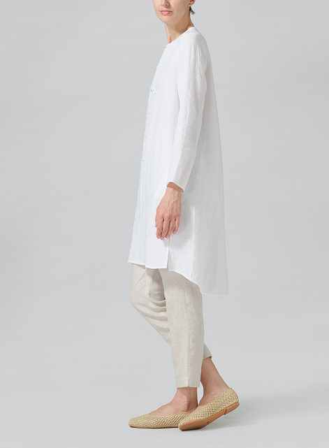 Linen Straight Cut Chinese Knot Tunic