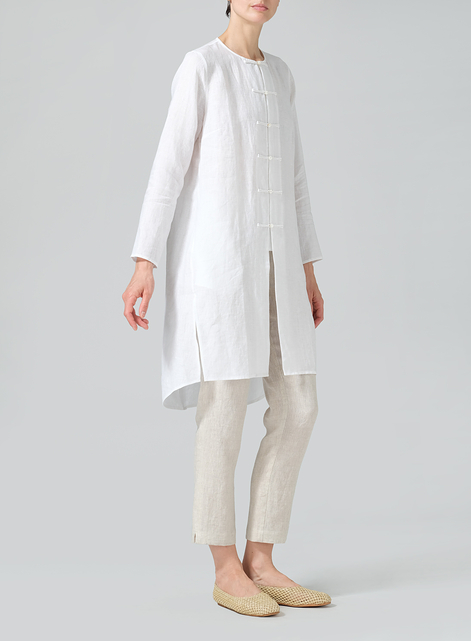 Linen Straight Cut Chinese Knot Tunic