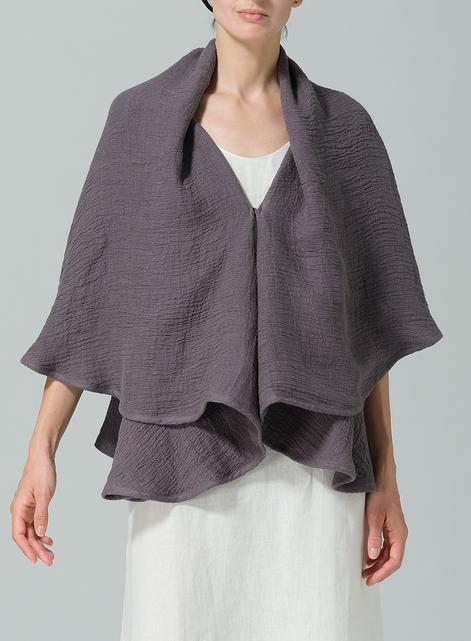 Linen Reversible Cape Jacket