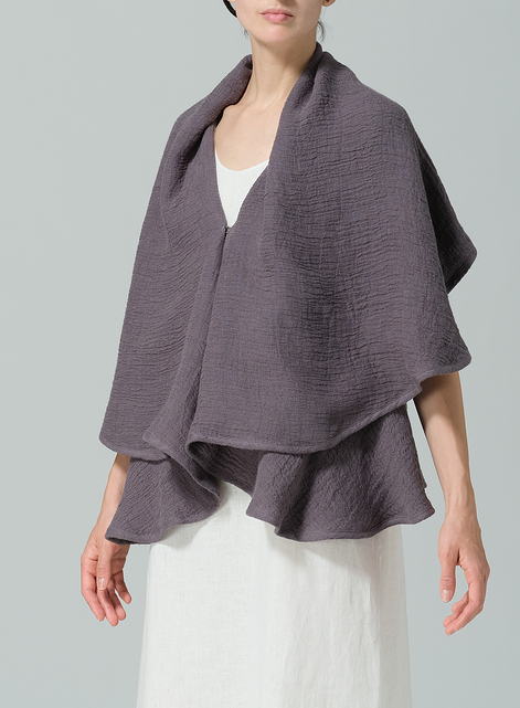 Linen Reversible Cape Jacket