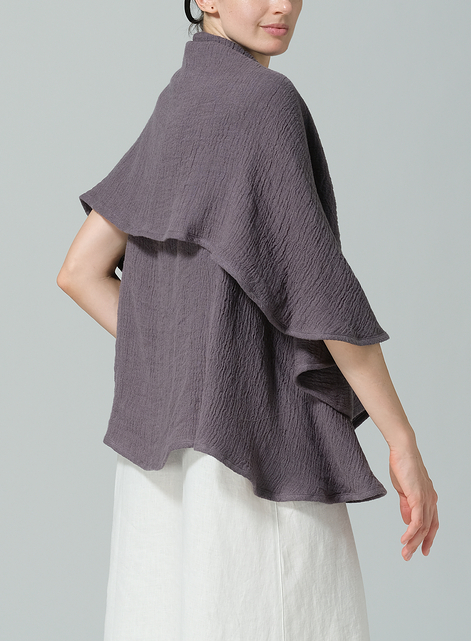 Linen Reversible Cape Jacket