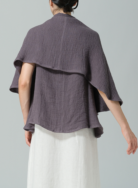 Linen Reversible Cape Jacket