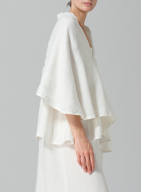 Linen Reversible Cape Jacket