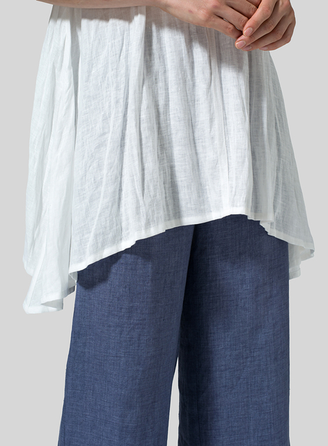 Linen Sleeveless V-Neck A-shape Top