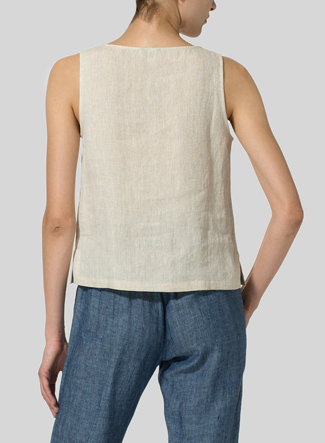 Linen Sleeveless Pullover Top