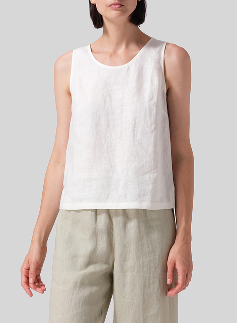 Linen Sleeveless Pullover Top