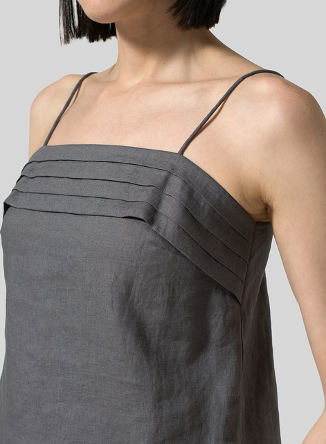 Linen Tiered Strap Top