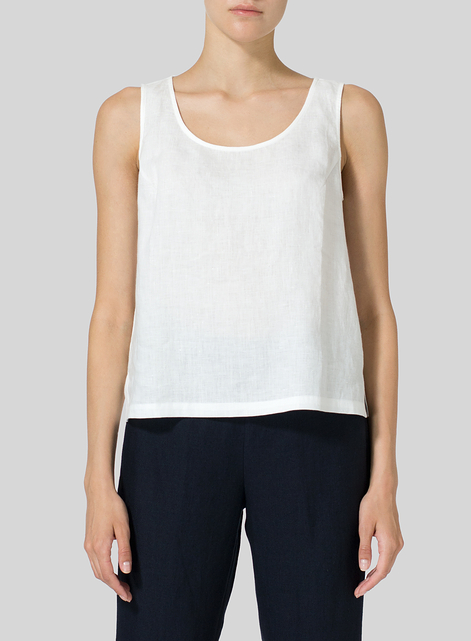 Linen Scoop Neck Tank 