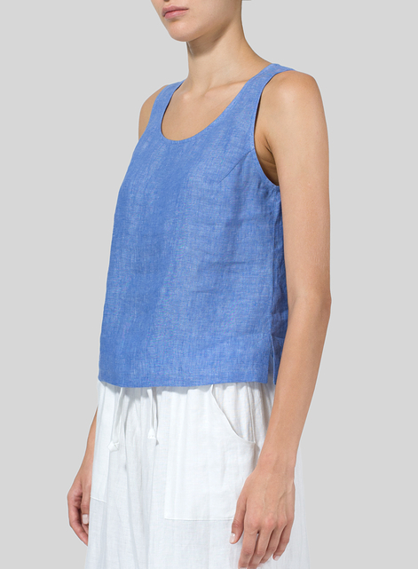 Linen Scoop Neck Tank 