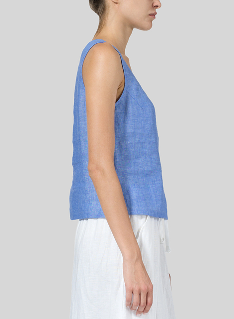 Linen Scoop Neck Tank 