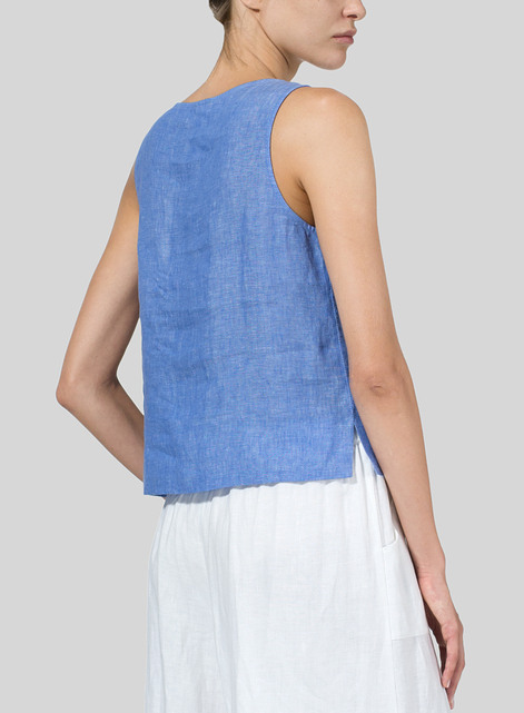 Linen Scoop Neck Tank 